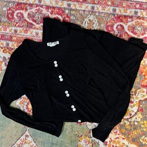 Vintage Esse Black Long Sleeve Dress